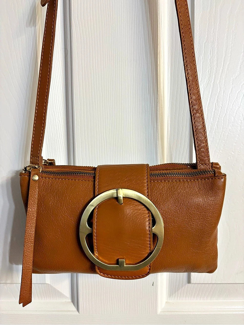Harbour 2nd "Georgia" Leather Triple Entry Crossbody Bag.